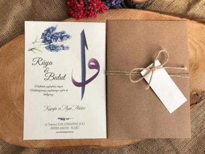 lavantalı vav harfli islami davetiye