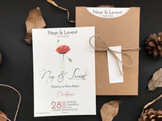 Gelincik Çiçekli Davetiye 9986