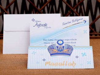 Maşallah yazısı ve taç görseli bulunan sünnet etkinlikleri için klasik davetiye modeli.