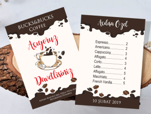 Çift Taraflı Cafe Açılış Davetiyesi