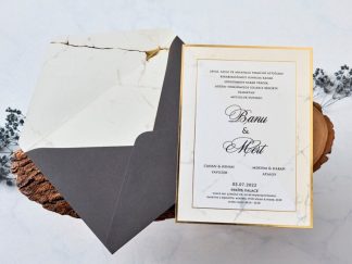 Gri Zarflı Davetiye Modeli