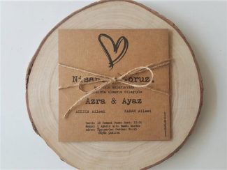 Zarfsız Kraft Nişan Kartı - 9854N