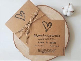 Zarfsız Kraft Nişan Kartı - Image 5