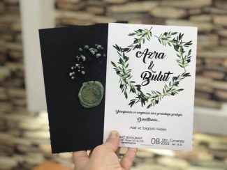 Zeytin Yapraklı Mühürlü Davetiye 9931MS