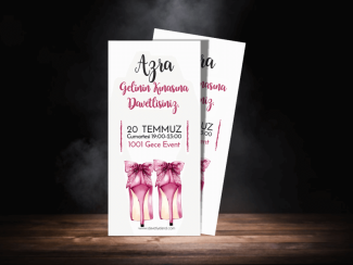 Kına Davetiyesi, Pembe Topuklu Model - 9865
