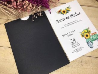 Davetiye Modelleri, Vespalı ve Ayçiçekli 9869/2