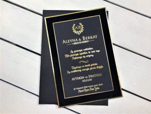 Altın Baskılı Siyah Davetiye 6998419
