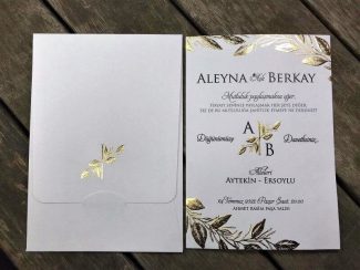 Altın Varak Yapraklı Davetiye 1398408