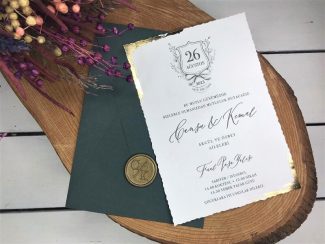 Mühürlü Koyu Yeşil Davetiye 2669193