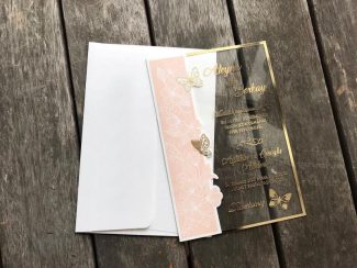 Şeffaf Kelebekli Davetiye 2998414