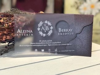 Seffaf Koyu Bordo Zarfli Davetiye 4608426