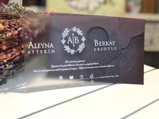 Şeffaf Koyu Bordo Zarflı Davetiye - Image 2