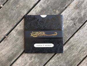 Besmele-i Şerifli Siyah Kare Davetiye