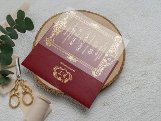 Kırmızı Zarflı Şeffaf Davetiye Modeli - Image 2