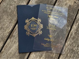 Lacivert Zarflı Eko Şeffaf Davetiye - Image 2
