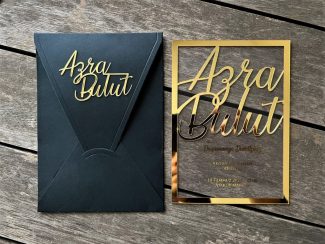 Siyah Zarflı Lüks Şeffaf Davetiye 21450
