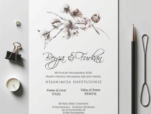 Pamuklu Nişan Davetiyesi, 9847N