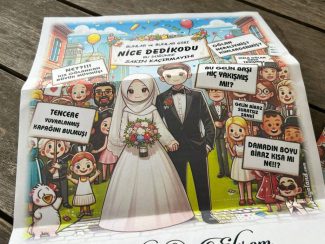Dedikodu Karikatürlü Düğün Davetiyesi Modeli 214602 - Image 6