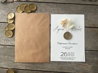 Kuru Çiçekli Eko Mühürlü Davetiye 21620 - Image 3