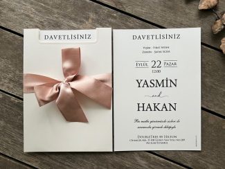 Beyaz Fiyonklu Üst Kesimli Davetiye Modeli 9890-2K - Image 2
