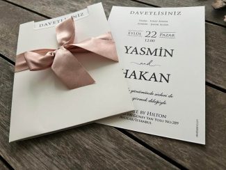 Beyaz Fiyonklu Üst Kesimli Davetiye Modeli 9890-2K - Image 4