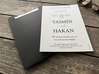 Üst Kenar Kesimli Siyah Zarflı Davetiye, 98901 - Image 4