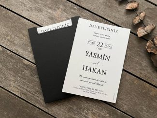 Üst Kenar Kesimli Siyah Zarflı Davetiye, 98901 - Image 2