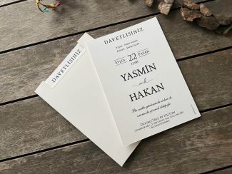Üst Kenar Pencereli Beyaz Sade Davetiye Modeli, 9890-2 - Image 3
