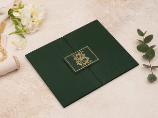 Erdem 5107 | Yeşil Kumaş Kaplı Davetiye