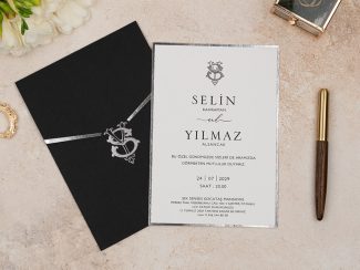 Erdem 5121 | Klasik Siyah Dikdörtgen Davetiye - Image 2