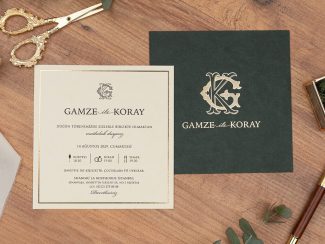 Erdem 5128 | Mat Koyu Yeşil Kare Davetiye - Image 2