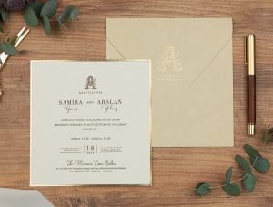 Erdem 5149 | Kare Sütlü Kahve Renk Davetiye